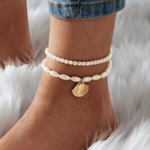 Coastal Charm Shell Anklet Set